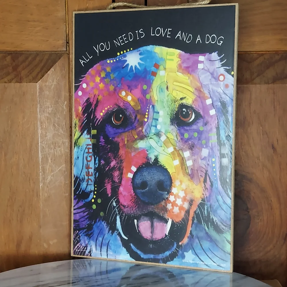 Wooden Golden Retriever Sign. B